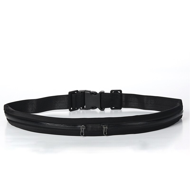 Doppel Tasche Wasserdicht Telefon Gürtel Nylon lässig Kleine Tasche Reisen Laufen Radfahren Wandern Sport Reisen Einkaufen Taille Pack: schwarze farbe