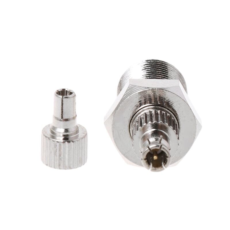 F Female To TS9 & CRC9 Male Plug Coaxial Adapter RF Connector Nickel Plated