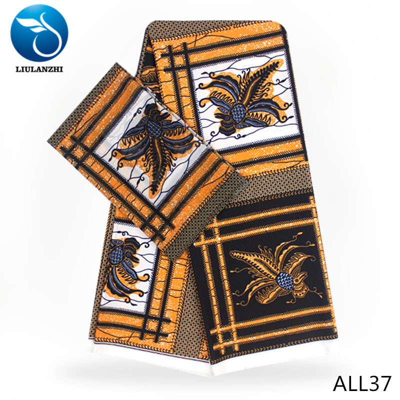 LIULANZHI blue african fabrics Latest Audel fabric with Soft cloth chiffon lace fabric for dress 6yards ALL37-ALL47: ALL37