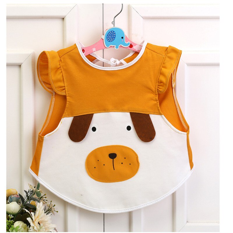 praktische Babyschell Schönen Cartoon Tiere Anti-Dressing kinder Weste Schürzen Wasserdicht Ärmellose Kleid Kleidung 1-3Y: Orange