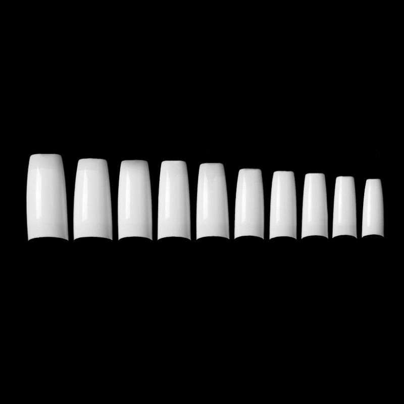 100 stk kunstige neglespidser akryl gennemsigtige hvide naturkapsler franske falske negle manicure gør-det-selv dekorationsværktøjer: Hvid