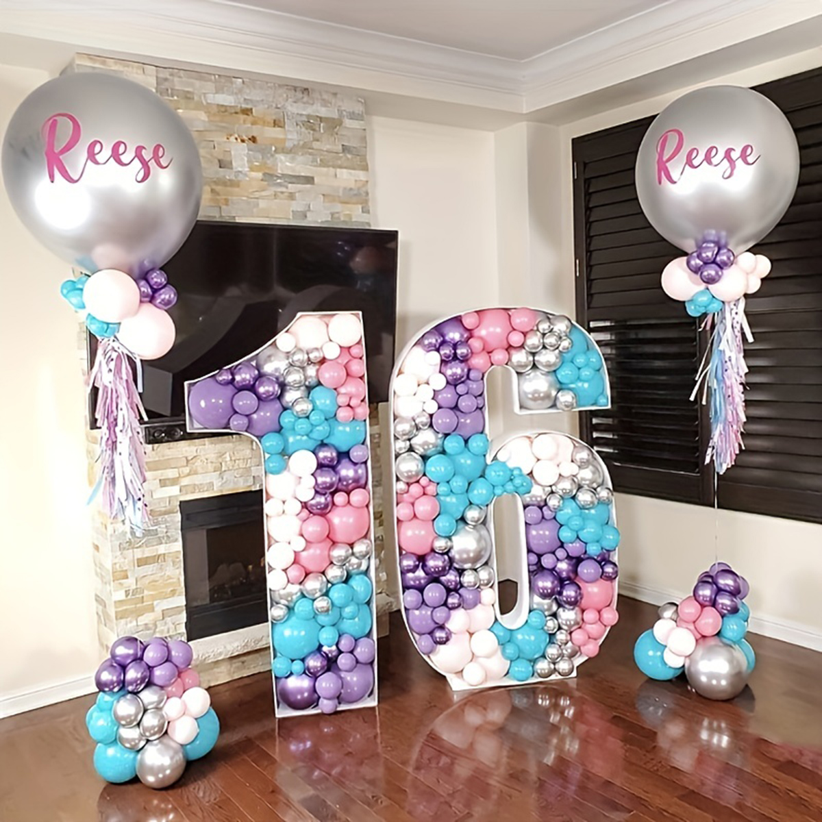 Decoración de cumpleaños DIY, tablero Digital tridimensional KT, decoración de 1 año, globo para de cumpleaños, combinación de decoración de habitación