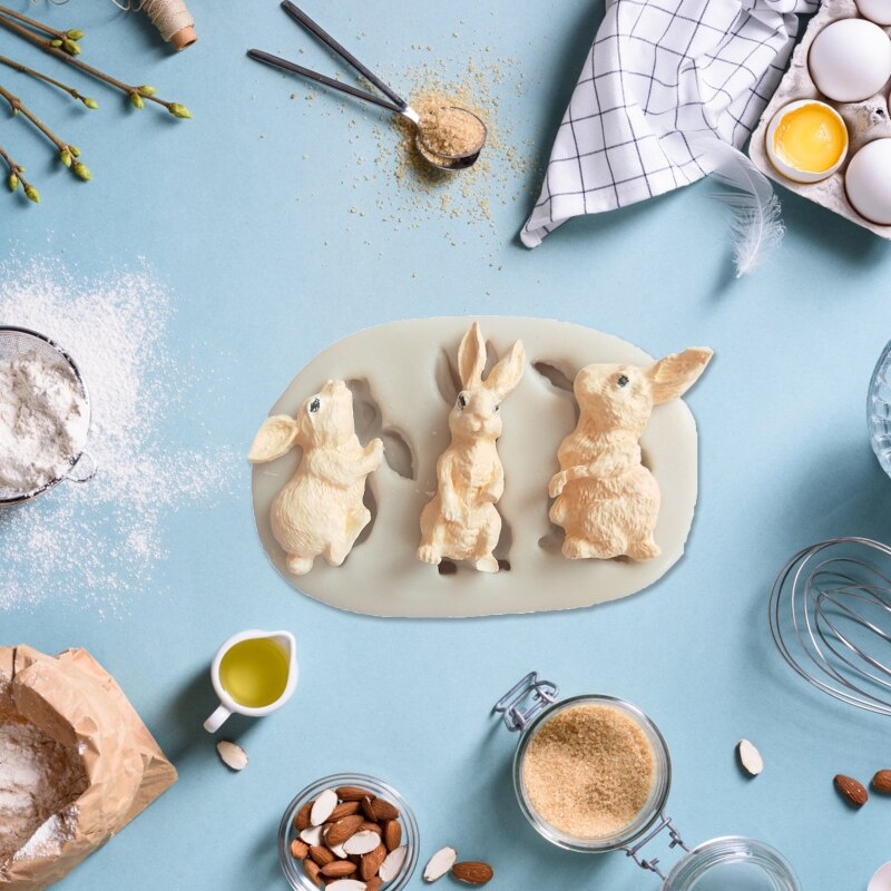 Ostern Hase Silikon bilden Cookie Keramik Machen bilden wiederverwendbar Backen Vorlage Formen für Backen Flüssigkeit Fondant ehemalige