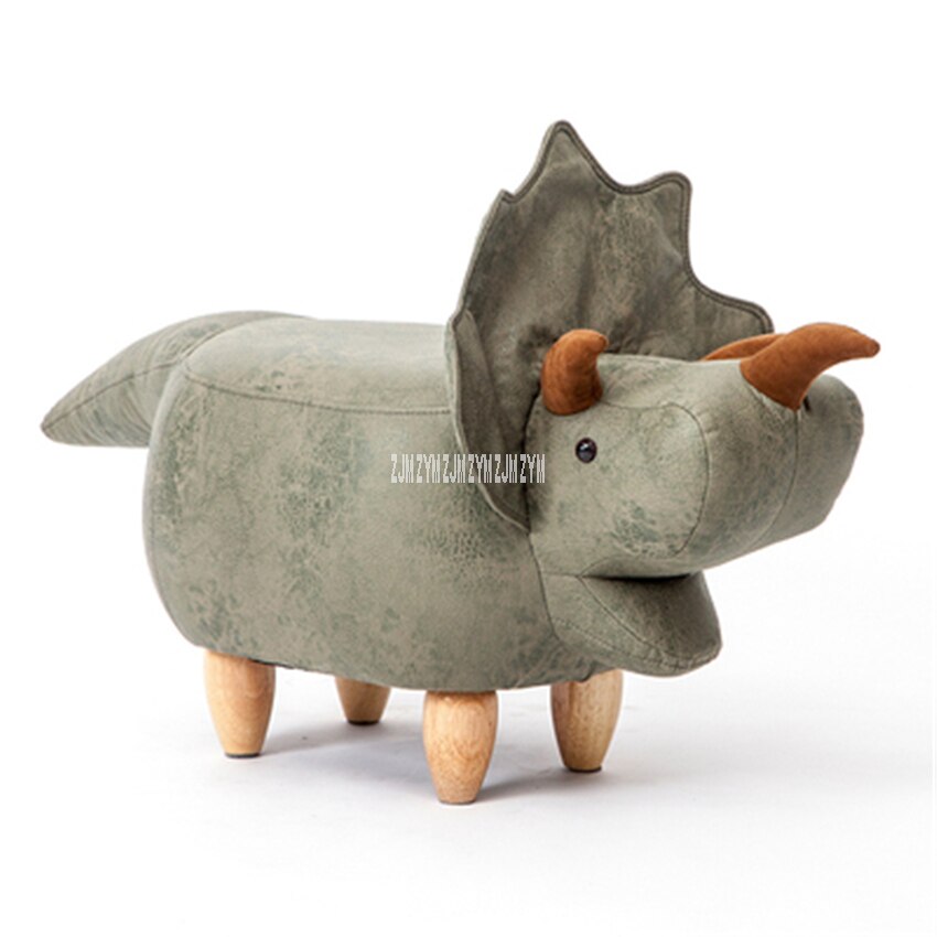 Modern High Density Resilient Sponge Animal Change Shoe Stool Solid Wood Children Shoes Storage Stool Living Room Sofa Footstool: no storage green