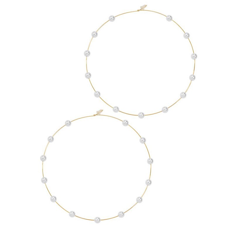Parel Ronde Cirkel Oorringen Elegante Gold Brincos Verklaring Wedding Engagement Sieraden Voor Party Beste Vriend G0821