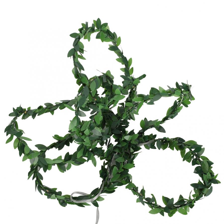 Dekoration diy tilbehør ledede grønne blade rattan kunstige flettet krans reb