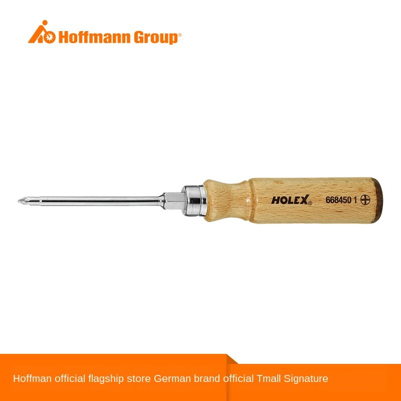 Germany Hoffman Tools Holex Crosshead Screwdriver Wooden Handle Screwdriver Chrome Vanadium Steel 668450 Metalworking 2.1-12.7mm