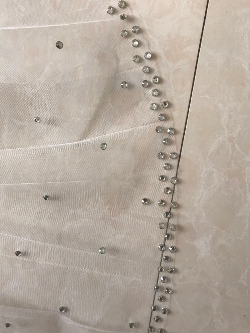 Glitter Bling Bling Sparkling 1 Layer Crystals Wedding Veils With Comb White Ivory Bridal Accessories