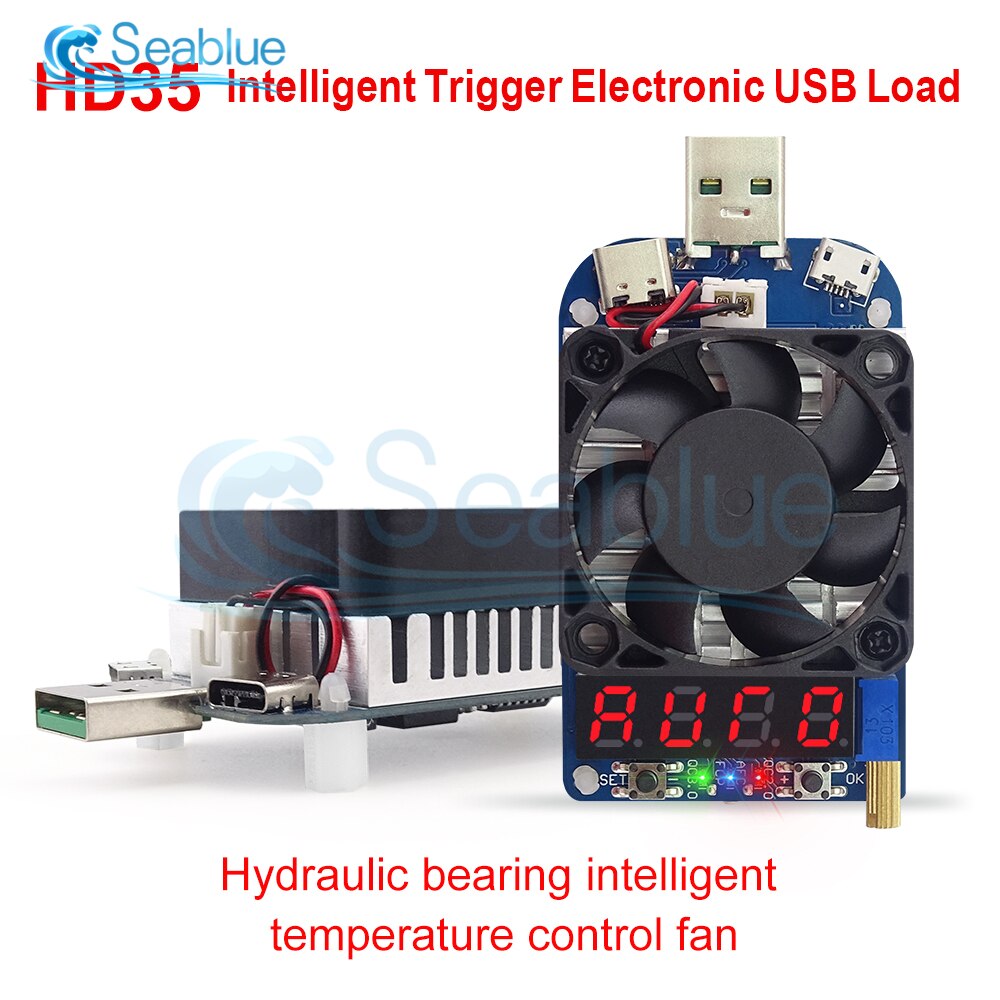 Um25 um25c usb 2.0 type-c lcd-farvedisplay voltmeter ammeter batteri opladningsspænding strømmodstand meter usb tester: Hd35 5a 35w