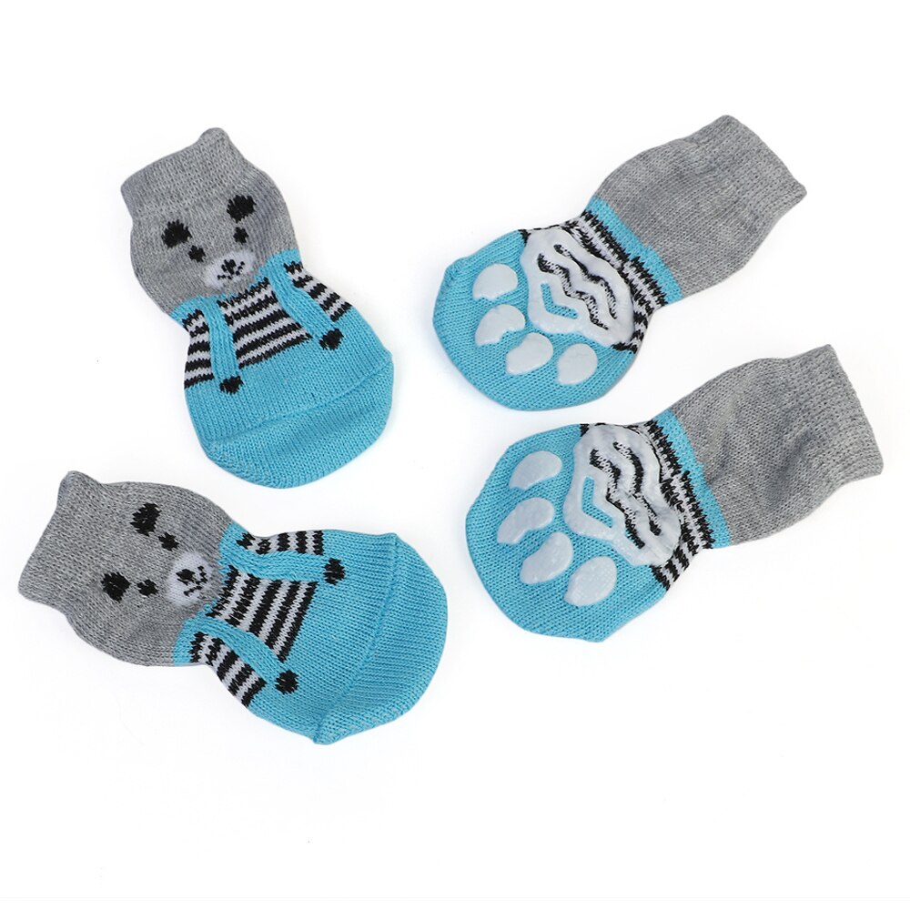 1 paio di cappotti per gatti creativi calzini per gatti per animali domestici calzini per cani controllo della trazione abbigliamento per interni calzini per abbigliamento per gatti Sphynx multicolore vestiti per gatti: blu grigio 4pezzi / L