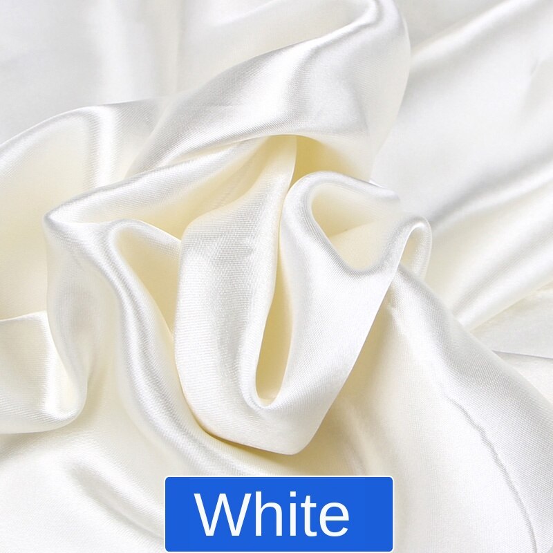 Stof Voering Zijde Satijn Kleur Butyl Zijde Geschenkdoos Lieb Handgemaakte Diy Tafelkleed Gordijn Decoratie 100X150Cm Haar wrap Party: white