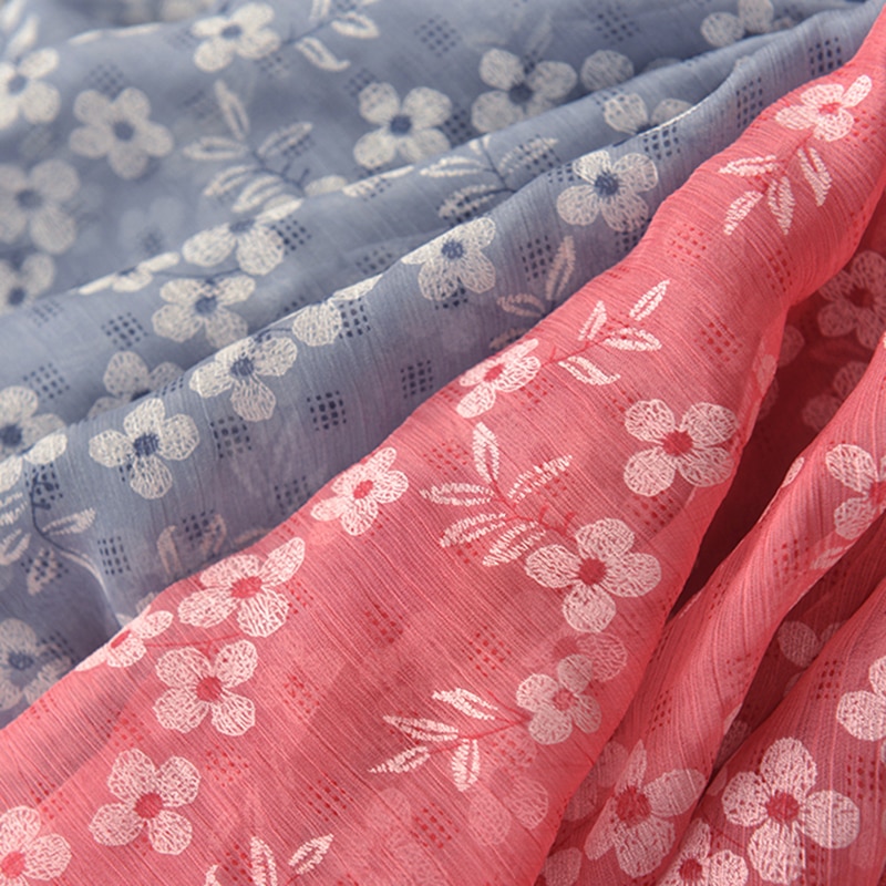 Tela de gasa estampada con flores, tela para coser DIY textil para primavera y verano, tela de ropa de mujer, Material