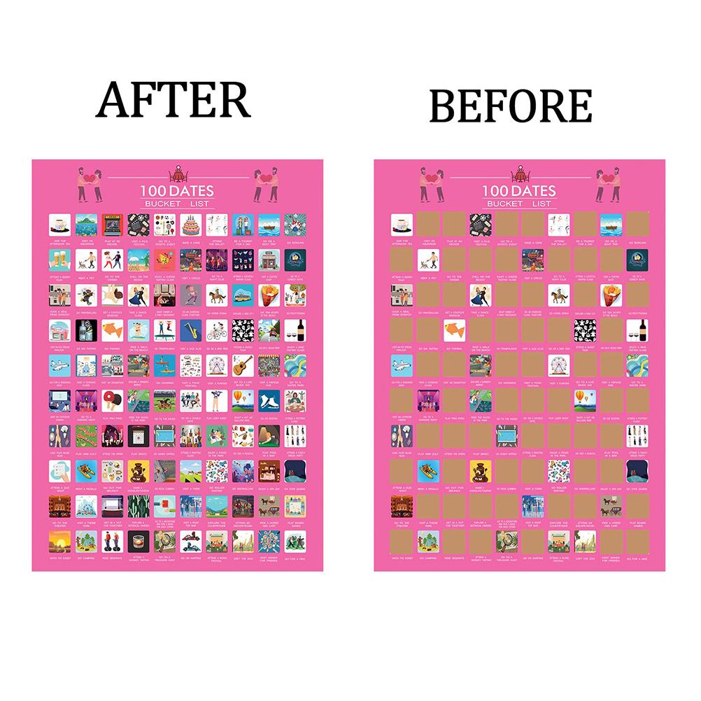 1 Set Scratch Off Poster Photo Wallpapers Wall Decoration Smooth Colour Printing Poster for Wall