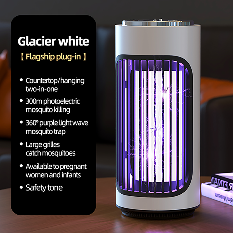 Xiaomi électrique tueur de moustique lumière violette piégeage muet sûr lampe anti-moustique prise Rechargeable maison extérieure bureau mur montage: Argent