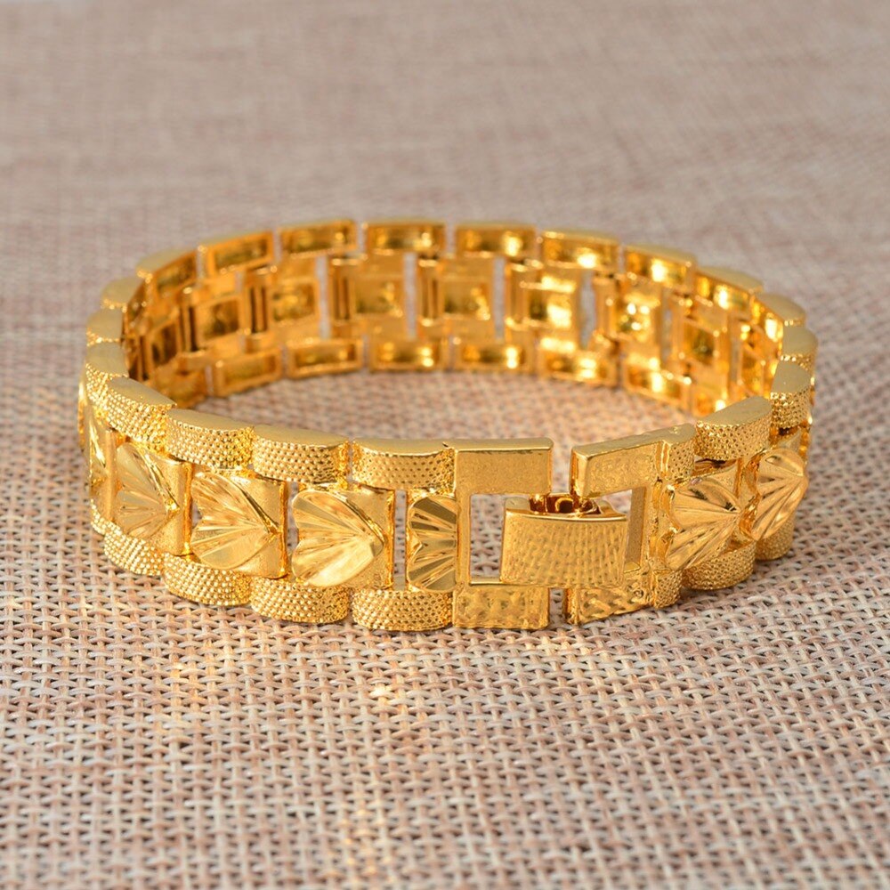 Anniyo Hart Brede Armbanden Voor Vrouwen Mannen Gouden Kleur Sieraden Arabische Afrikaanse Goud Bangle Van Vrouw Man #013307