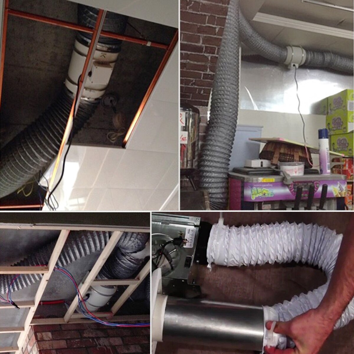 200Cm Airconditioner Uitlaat Slang Buis Intrekbare 12.5Cm Diameter Extra Vent Slang Pvc Aluminiumfolie A/C tuinslang