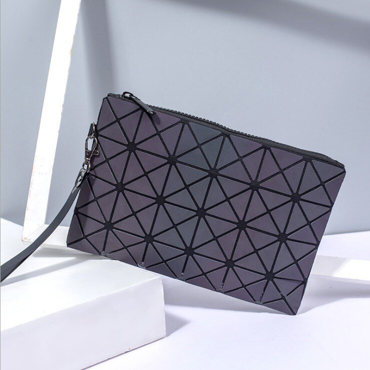 Holographic Waist Bag Geometric Pack for Women&Men Travelling Purse Wallet Luminous Belt Bum Iridescent Chest Bag: 12