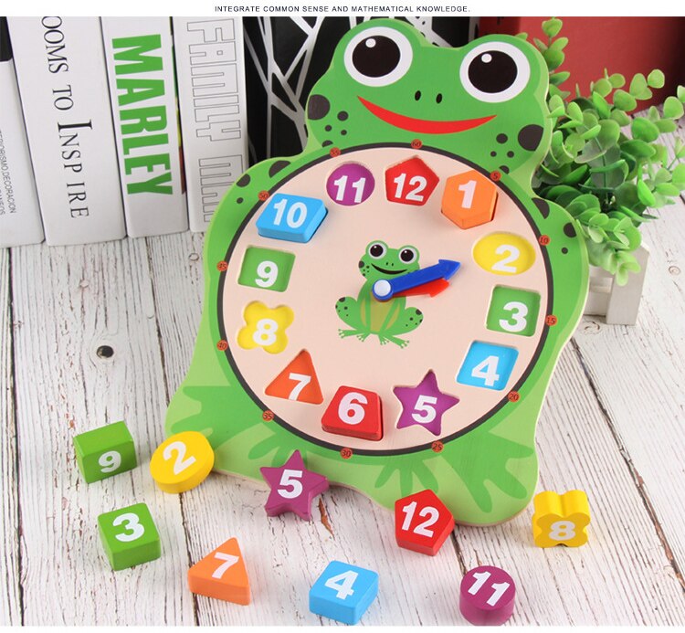 Kids Wooden Clock Toys Children Time Cognition Education Toys Number Shape Color Learning Tool For Baby Kids