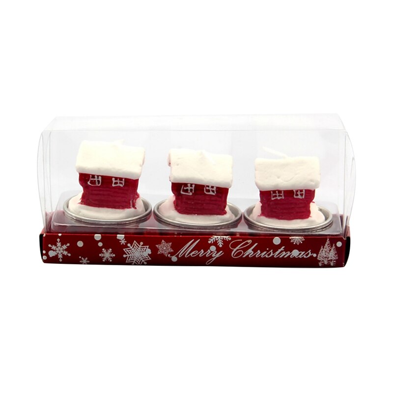 3 stks/set Christmas Party Decorations Kerstman Sneeuwpop Pine Cone Kaarsen Voor Viering Supplies: C