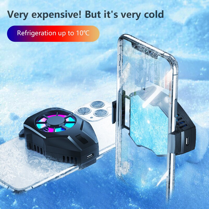 Mobile Phone Radiator Gaming Universal Phone Cooler Adjustable Portable Fan Holder Heat Sink For IPhone USB Charging