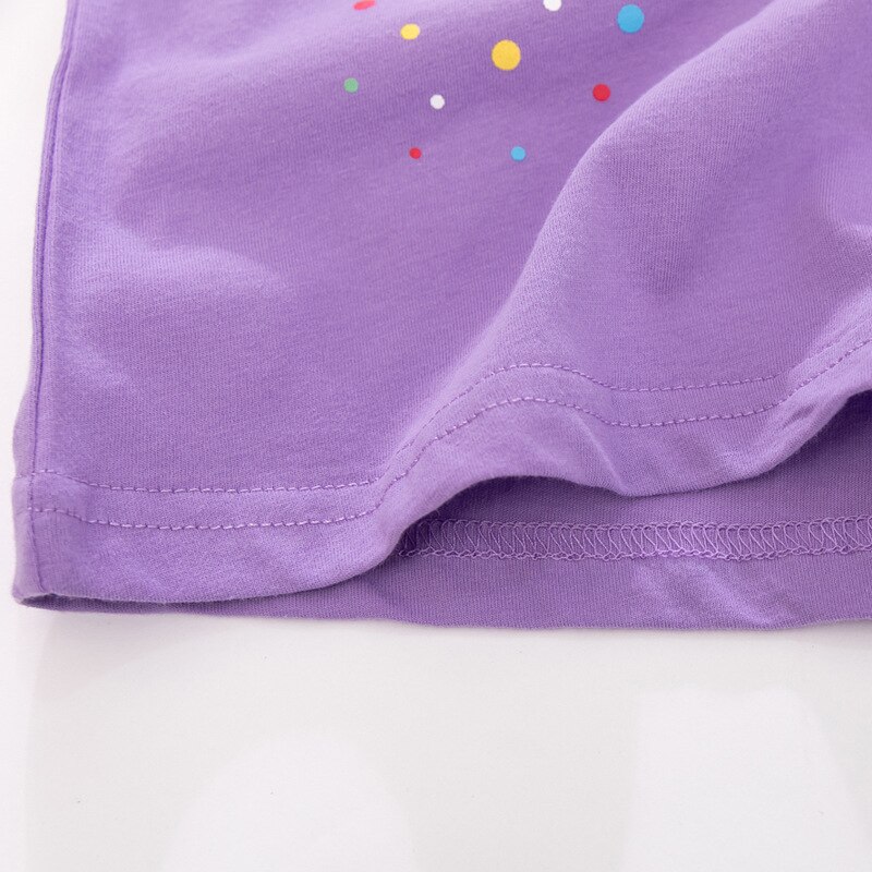 Little maven Kids t shirts Summer Rainbow Purple Colors Girls Tops Tees Shirts Children's Clothing Baby Cotton Garments