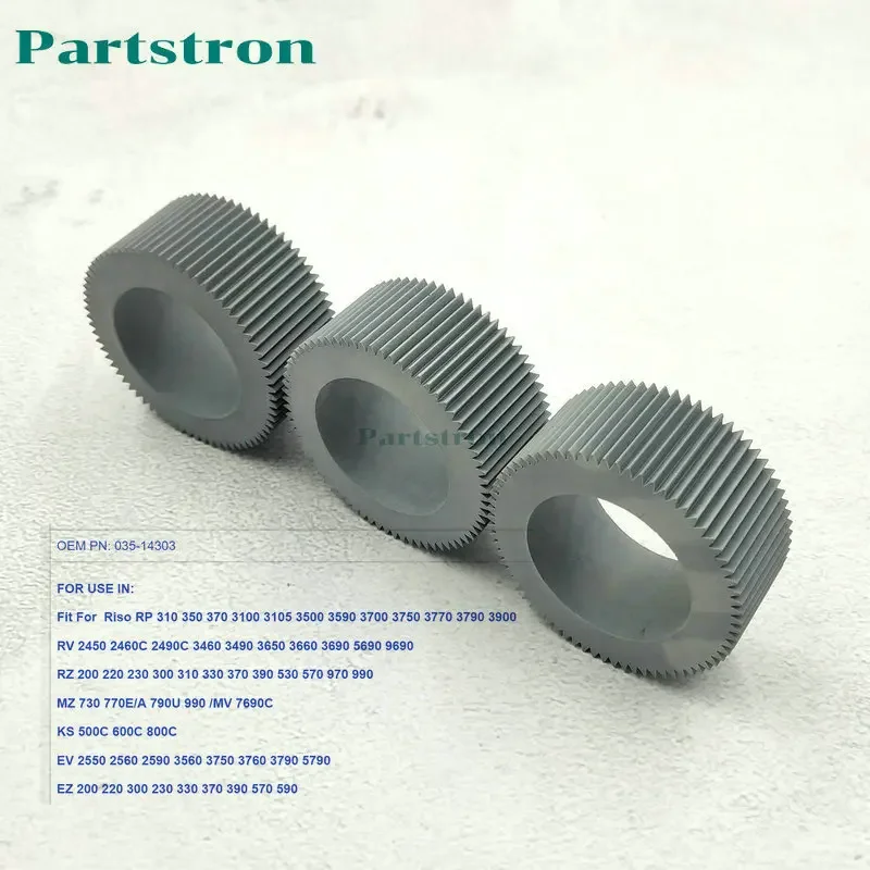 3 Stuks Pickup Rolband Rubber Roller Pickup 035-14303 Fit Voor Riso Ez 200 220 300 230 330 370 390 570 590