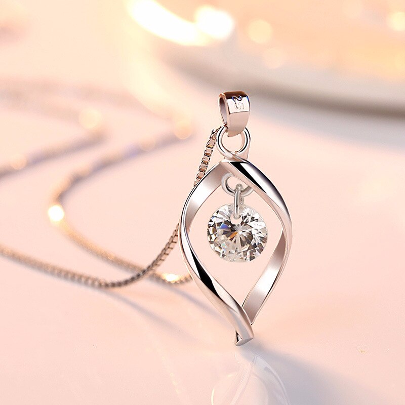 Eenvoudige Water Kettingen Voor Vrouwen Verklaring Zirkoon Stenen Hangers Ketting Bruiloft Bruids Sieraden
