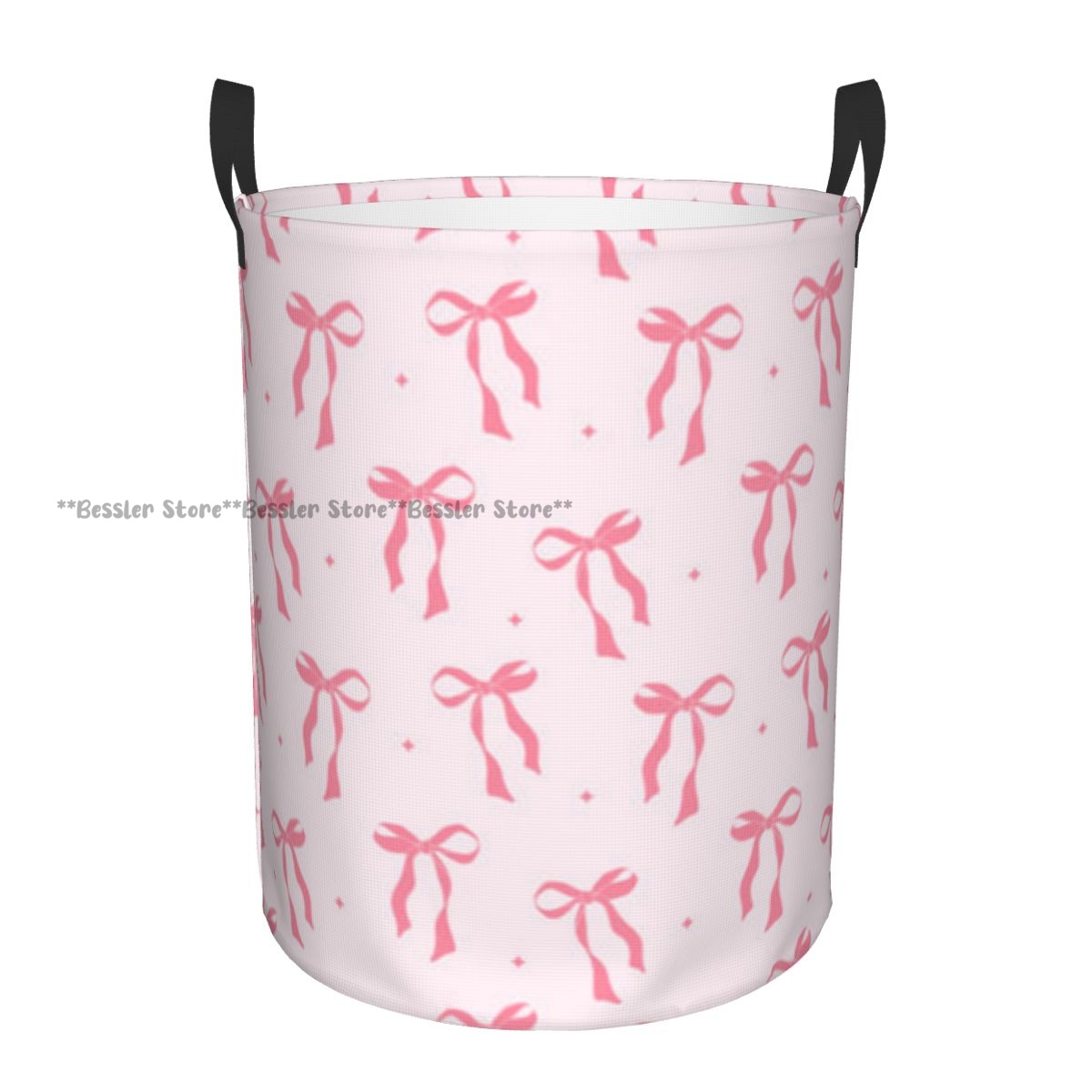 Bonito tons rosa com arcos cesta de lavanderia dobrável roupas sujas brinquedos balde armazenamento doméstico: L / Luz amarela