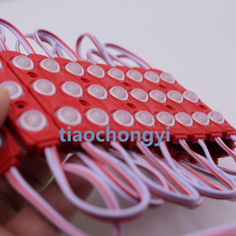 1.5W 2835 Red Green Bule white 160 degrees LED Module 3LED Light Waterproof 12v: Red