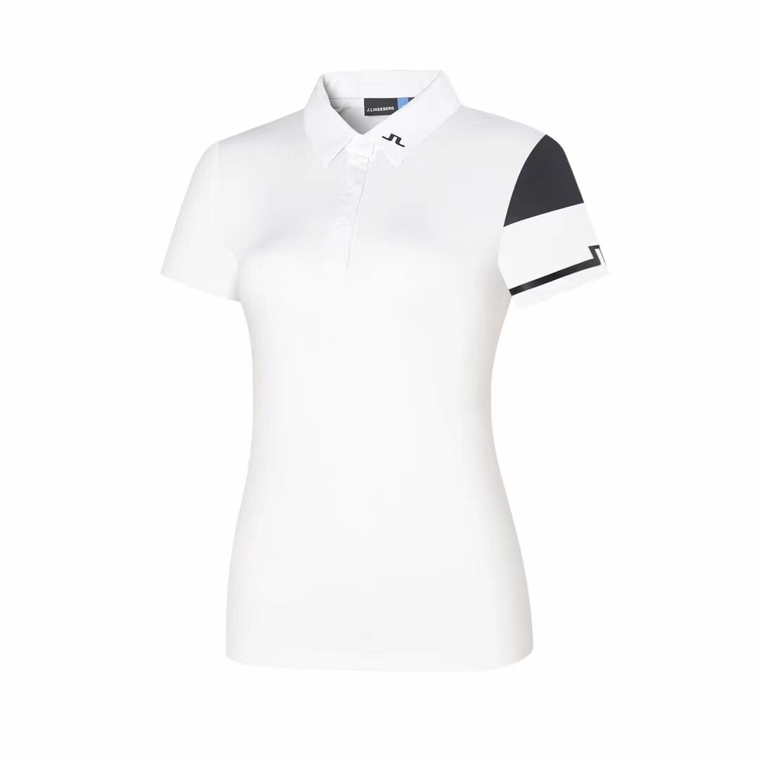 Camisa de golf de manga corta para mujer, ropa de verano ajustada, cómoda y transpirable, 3 colores: Blanco / S