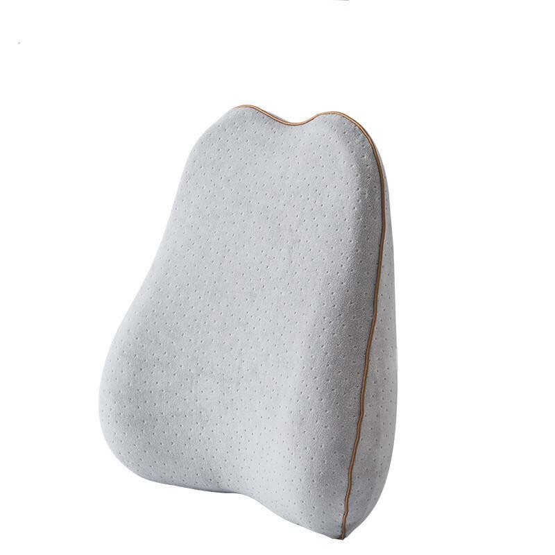 Cojín Lumbar de malla transpirable 3D para aliviar el dolor de ciática, cojín para la espalda del coche, soporte Lumbar de espuma viscoelástica, almohada Lumbar ergonómica: velvet gray