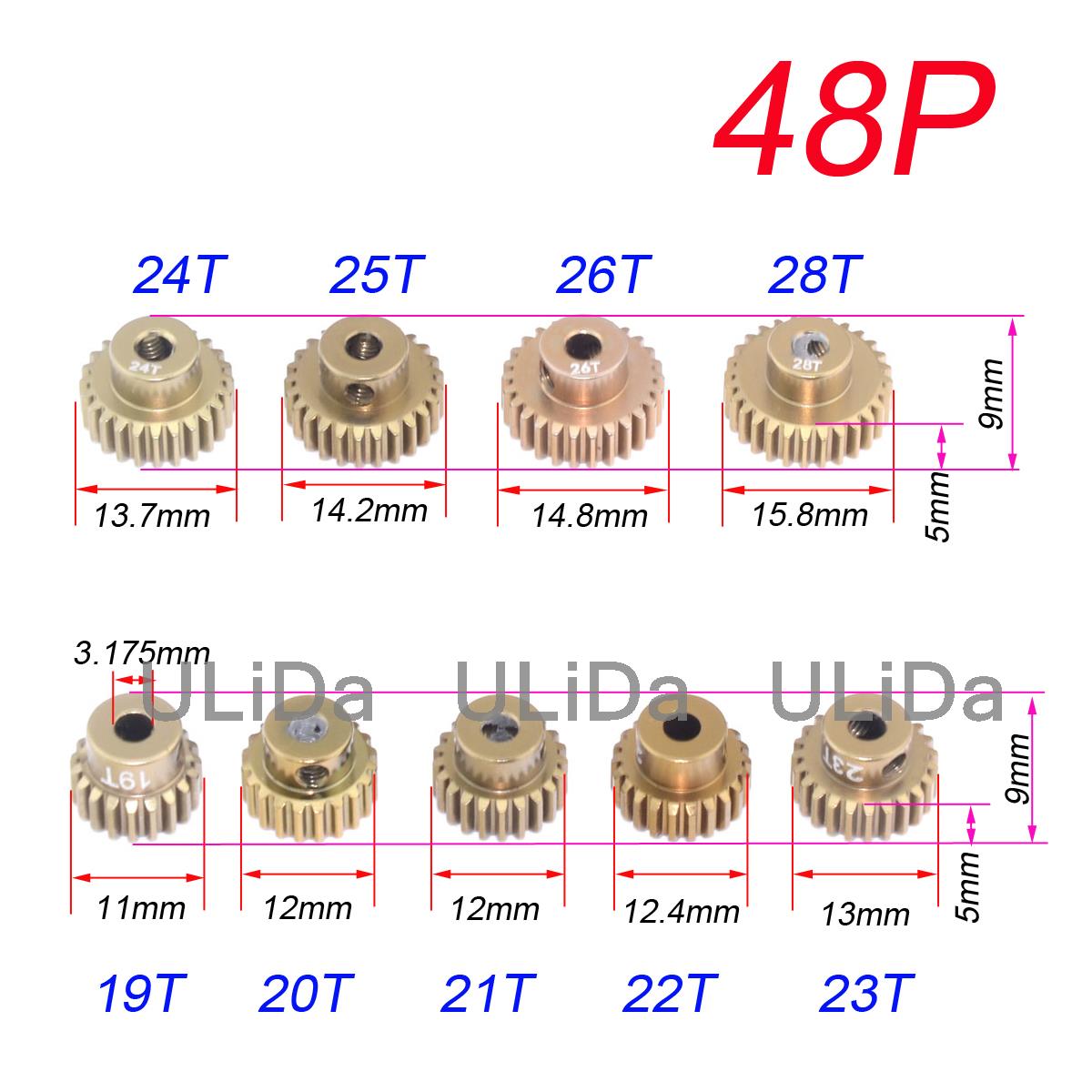 Metal 48P Spur Gear 92T 85T 80T Pinion 19T 20T 21T 22T 23T 24T 25T 26T Motor Gears For Sakura R31 G31 SCX10 AX10 HPI