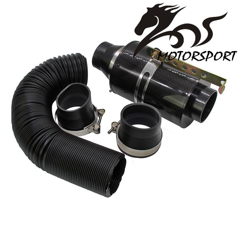 Universal Racing Carbon Fiber Cold Feed Induction Kit Carbon Fiber Air Intake Kit Air Filter Box with Fan / without fan: army green