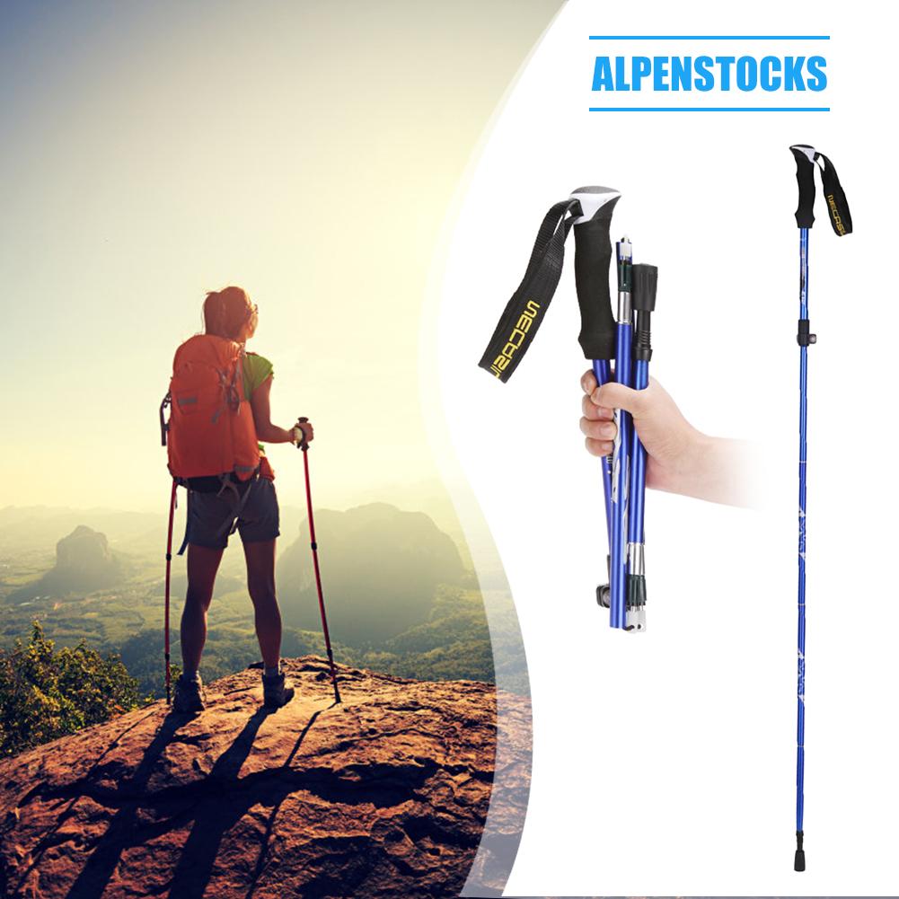 Walking Sticks Skillful Manufacture Trekking Pole 5 Sections EVA+Aluminum Telescopic Outdoor Hiking Walking Stick
