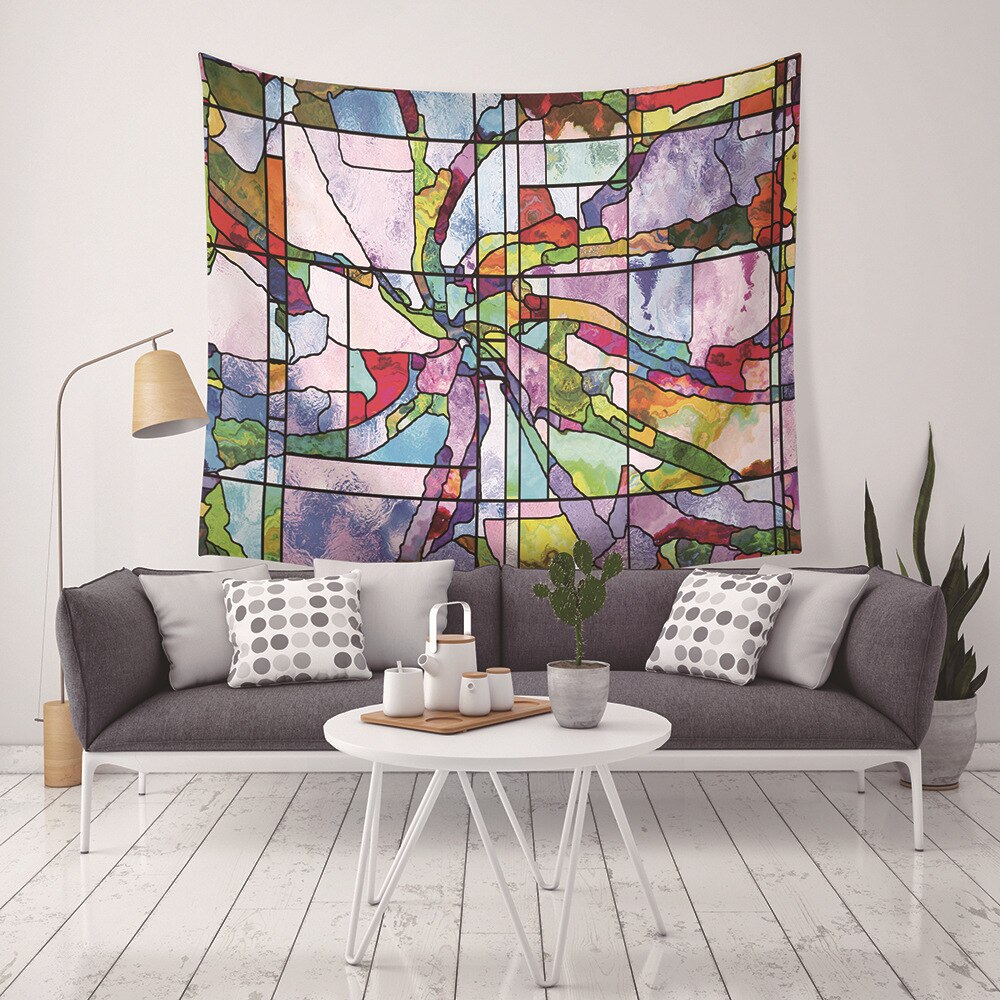 Yaapeet 1pc polyester klassisk vægtapet spisestue geometrisk trykt hængende tapet høj smuk vægindretning: Farve 5 / 130 cm x 150cm