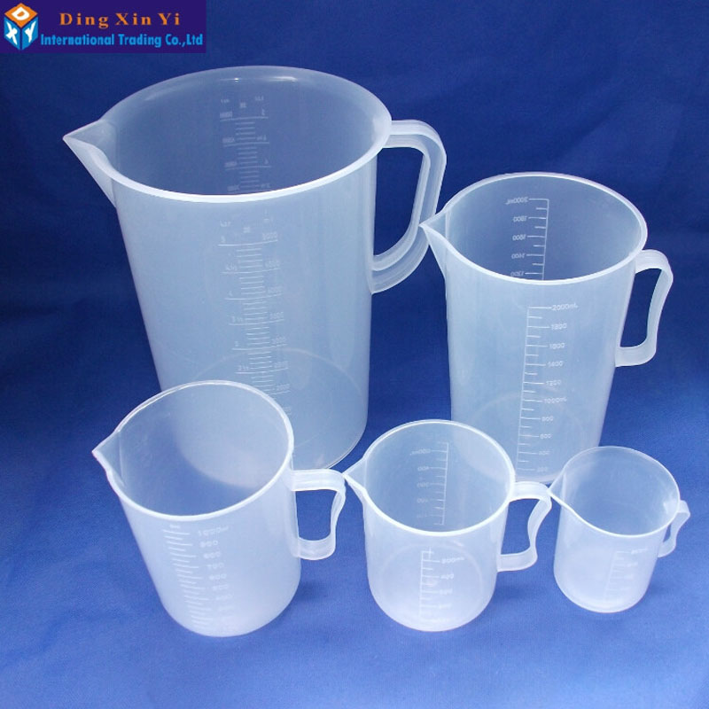 2PCS/lot 250ml plastic beaker with scale plastic measuring beaker plastic cup with handle