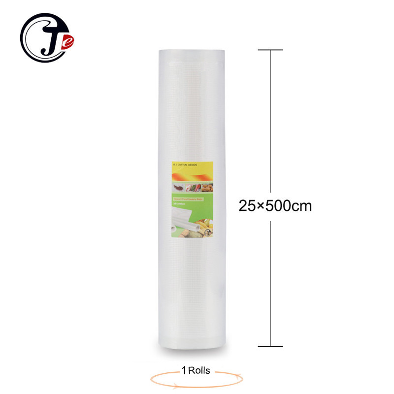 6 Size 12/17/20/22/28/ 25*500Cm Vakum Sluitmachine Pakketten tassen Voor Vacuum Verpakking Machine Graan Voor Wrappers Voedsel Sealer: 1 Rolls 25x500cm