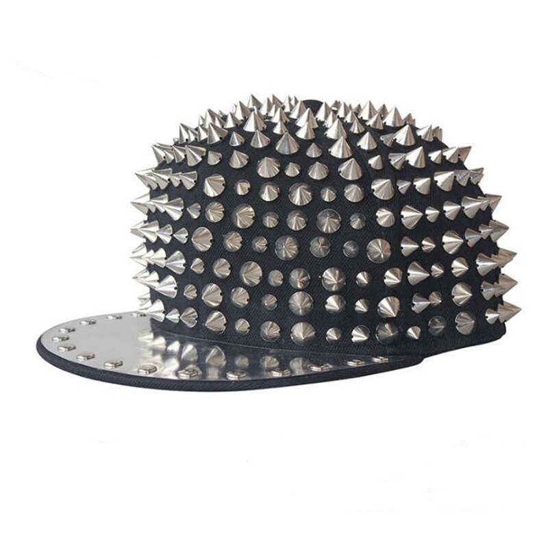 Hip hop Punk Rock Hats Spike Studs Rivets Snapback Caps Men Spring and Autumn Fitted Baseball Caps