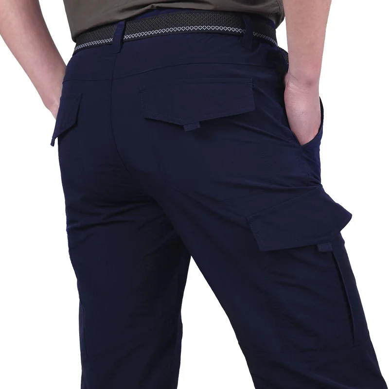 Pantalones largos militares ligeros informales de verano para hombre, monos de carga impermeables de secado rápido para acampar, pantalones tácticos transpirables: 4XL / Gris