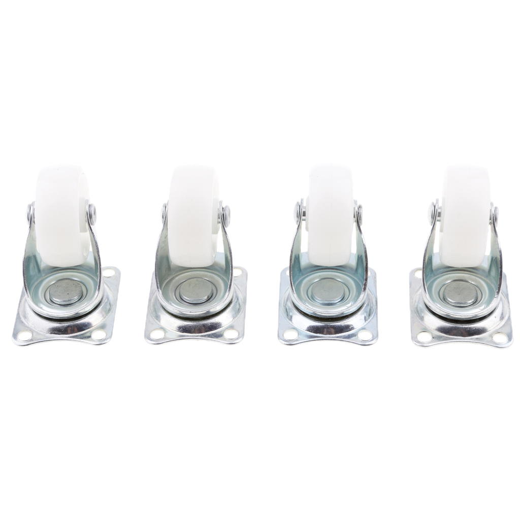4 x Heavy Duty 40mm PP Swivel Castor Wheels Trolley Furniture Caster White