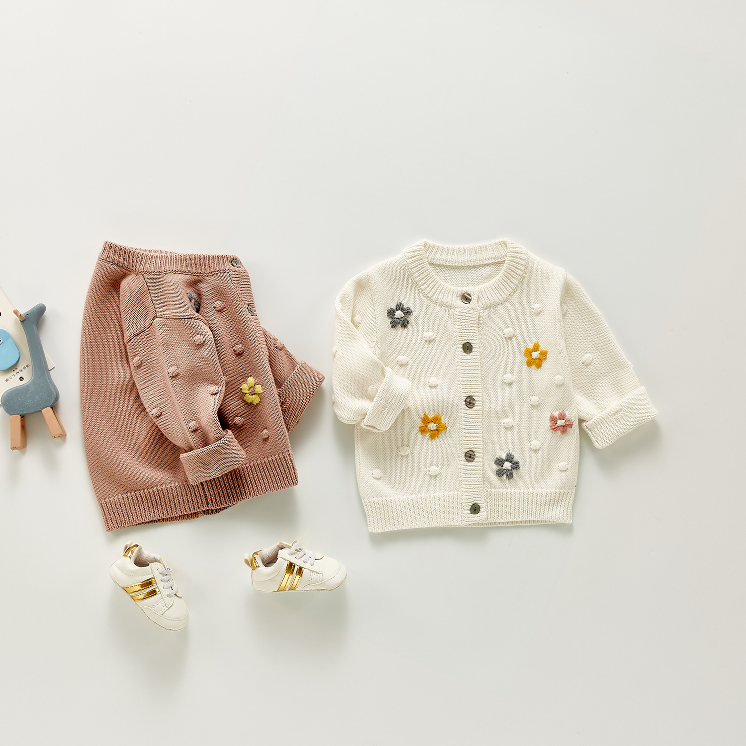 Herfst Pasgeboren Baby Leuke Kleding Tollder Meisje Casual Truien Zuigeling Breien Vest Kinderen Bloemen Truien Jas Ropa Bebe