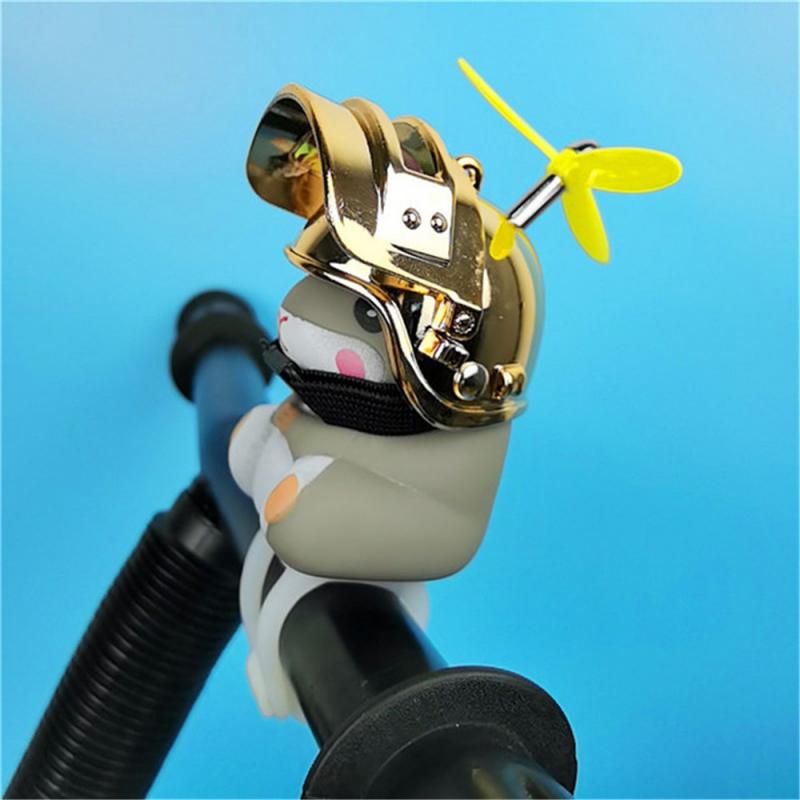 Creatieve Hamste Fiets Motor Veiligheid Bell Hoorn Turbo Front Bike Horn Fietsen Hamster Bel Waarschuwing Hoorn Accessoires Auto Ornament: 04 Golden