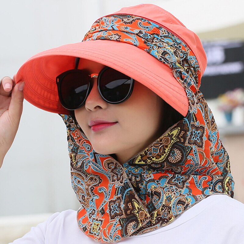Sommer Strand Sonnenblende Damen Anti-Uv Blumen- Breite Krempe Faltbare Sonnenhut Kappe Mädchen Hüte Kappen Chapeu Paille Femme Sonnenhut für Frauen: rot