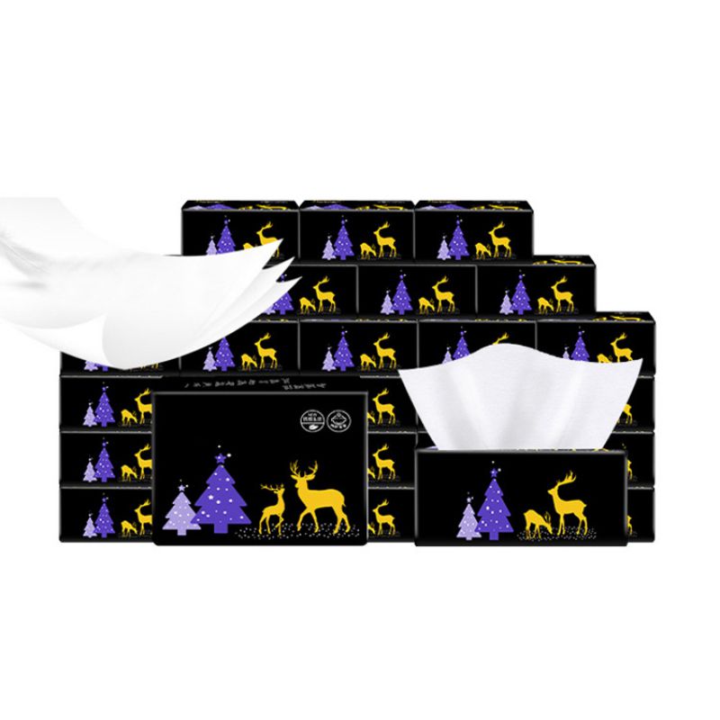 1 Packs Raw Wood Pulp Pumping Paper 4 layers of Facial Tissue Paper Towels Soft Texture Replacement Roll Paper Toilet Paper Home