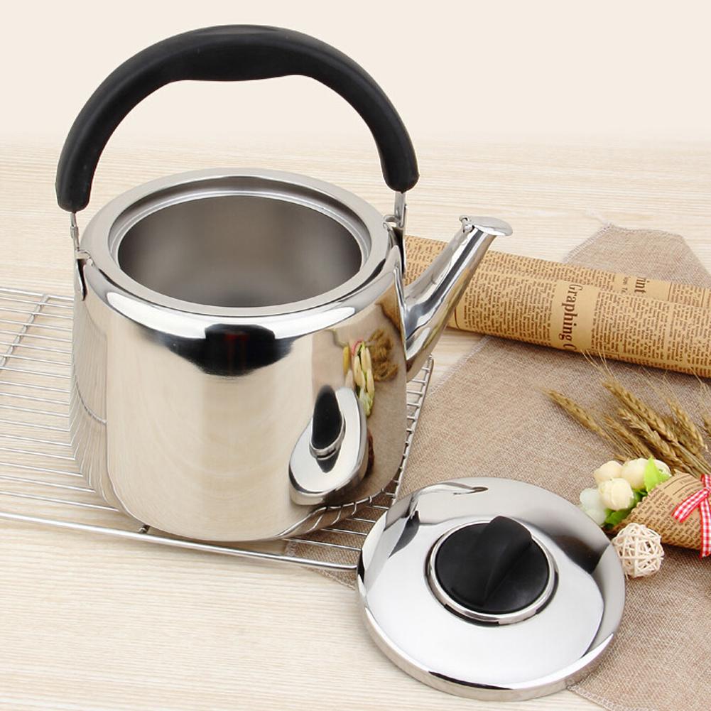 Stainless Steel Teapot Pot Silver Metal Kettle Loose Tea Maker Infuser Tea Kettle Pot with Removable Tea Strainer #D0