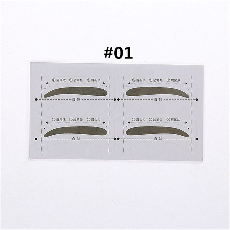 4 stk genanvendelige øjenbryn stencil klistermærker pleje bryn malet model øjenbryn tegning shaper skabelon øjne makeup skønhed: A01