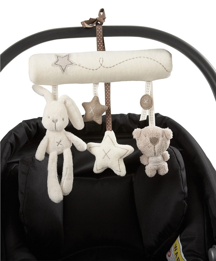 Kaninchen baby musik hängen bett sicherheit sitz plüsch spielzeug Glocke Multifunktionale Plüsch Kinderwagen