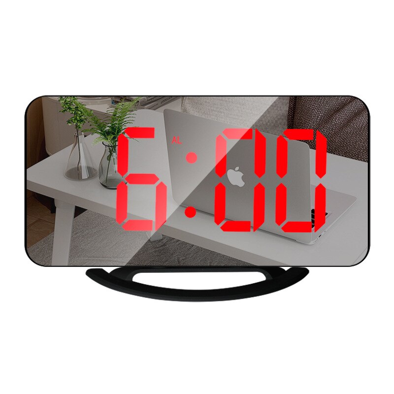 Led Vibration Alarm Clock Multifunctional Dual USB Charging Mute Bedside Luminous Automatically Adjust Brightness: Yellow