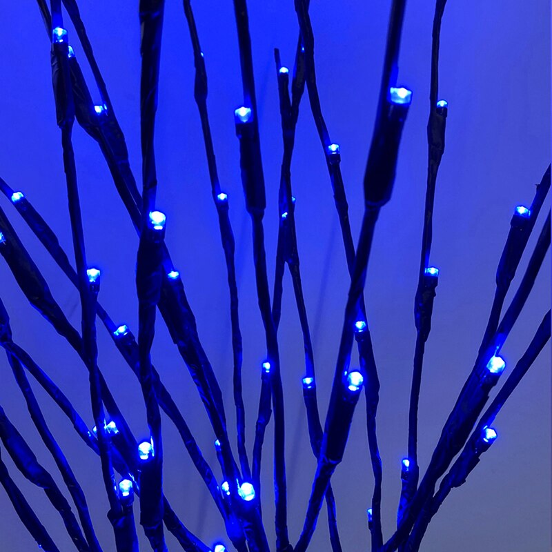 Gren lys 20 led kvist træ lys fleksibel pil oplyst gren til indendørs butiksvinduer vase bord stue 75cm lang: Blå