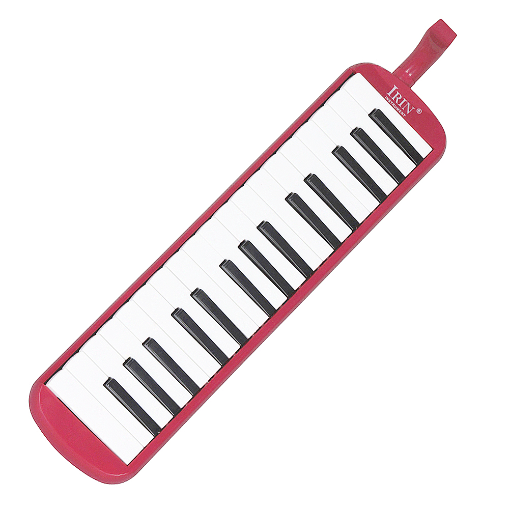 Armónica Melodica de 32 teclas, instrumento de enseñanza portátil de órgano bucal con caja dura, 3 colores opcionales: Red